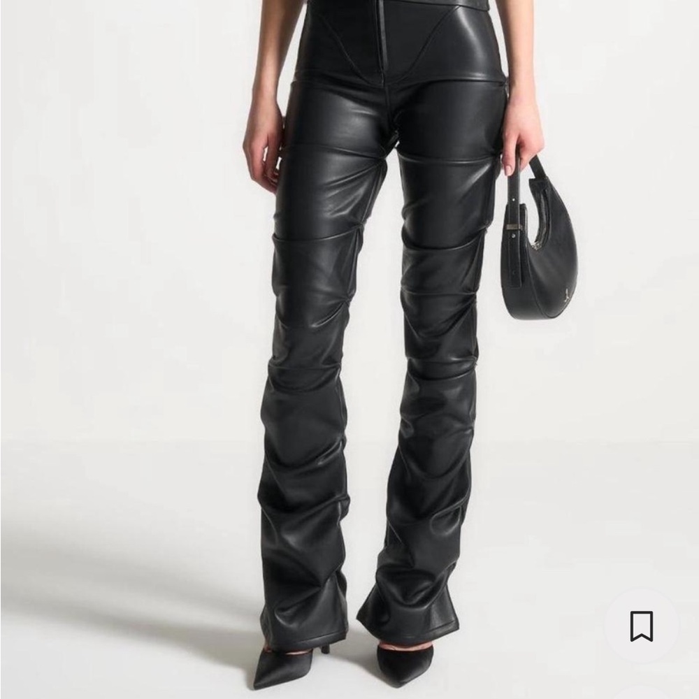 Black Leather Women's Pants